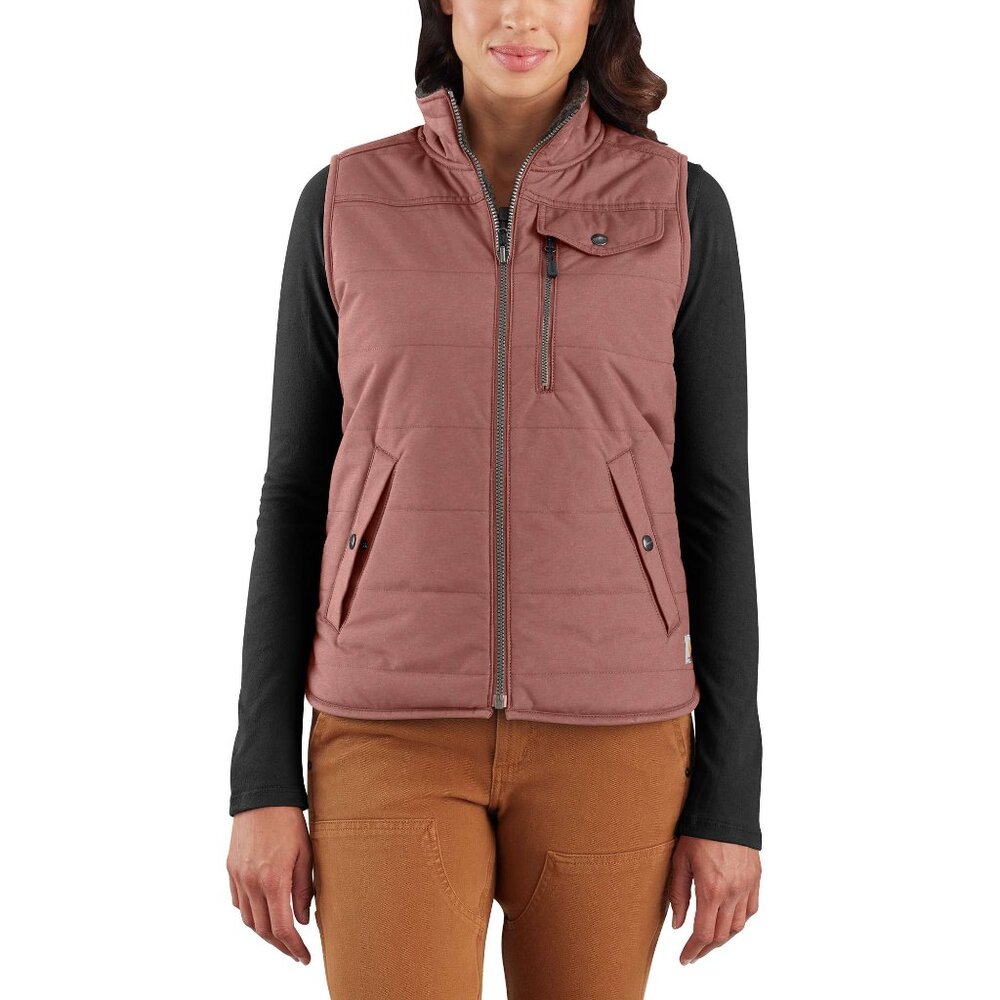 Pulse | Canvas | Reversible Sherpa-Lined Vest | Pink & Charcoal Gray | Large